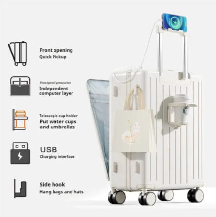 Small Mute Universal Wheel Rolling Suitcase – Multi-Functional Boarding Bag