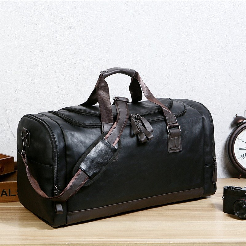 Pu Leather Large Capacity Travel Bag Men's Business Travel Duffel Bag – Image 4