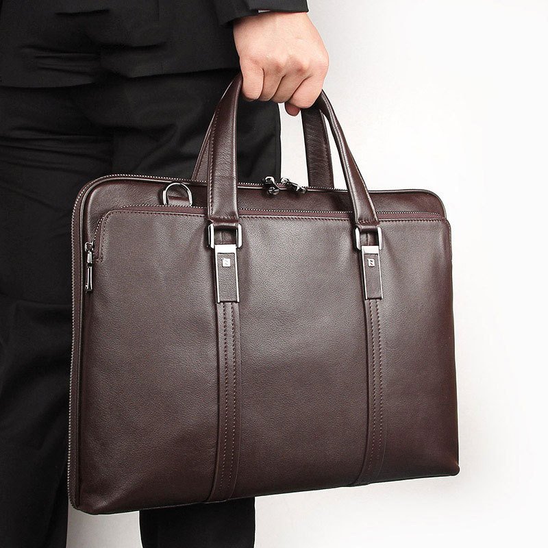Leather Business Briefcase Handbag For Men – Image 3