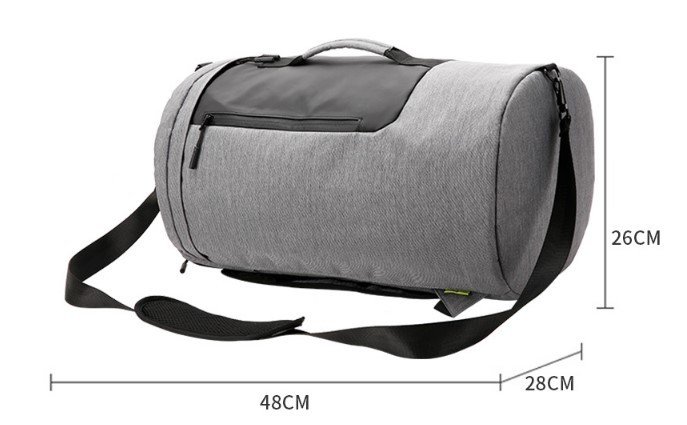 Large-capacity duffel bag men's gym bag waterproof folding cylinder bag – Image 5