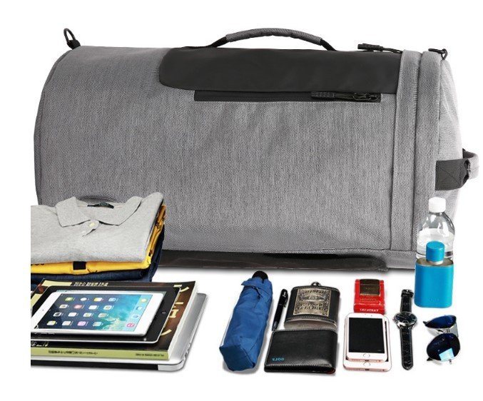 Large-capacity duffel bag men's gym bag waterproof folding cylinder bag – Image 4